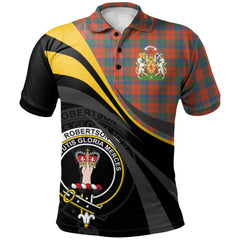 Robertson Ancient Tartan Polo Shirt - Royal Coat Of Arms Style