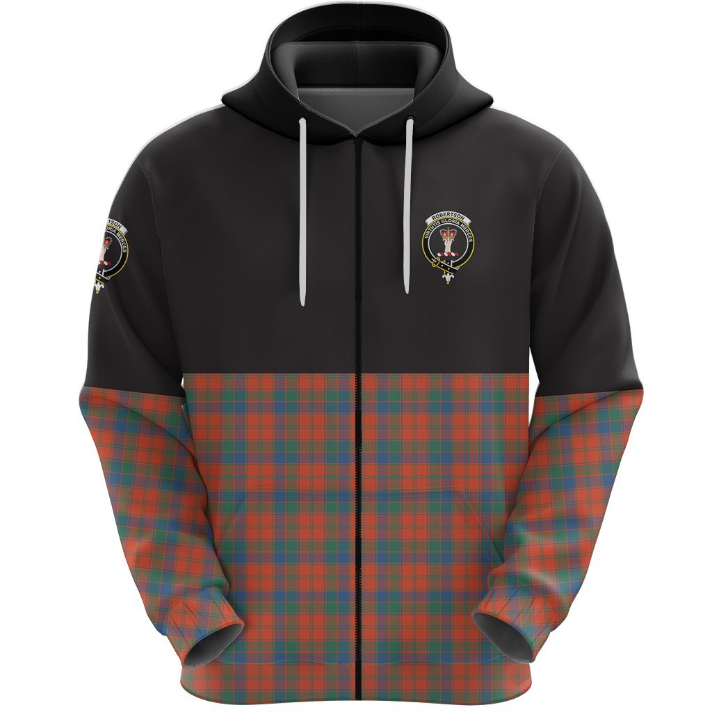 Robertson Ancient Clan Half Of Tartan Zipper Hoodie