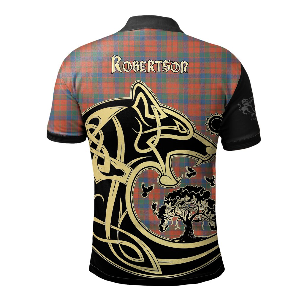 Robertson Ancient Tartan Polo Shirt Viking Wolf