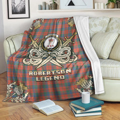 Robertson Ancient Tartan Gold Courage Symbol Blanket