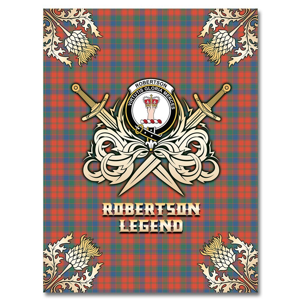 Robertson Ancient Tartan Gold Courage Symbol Blanket