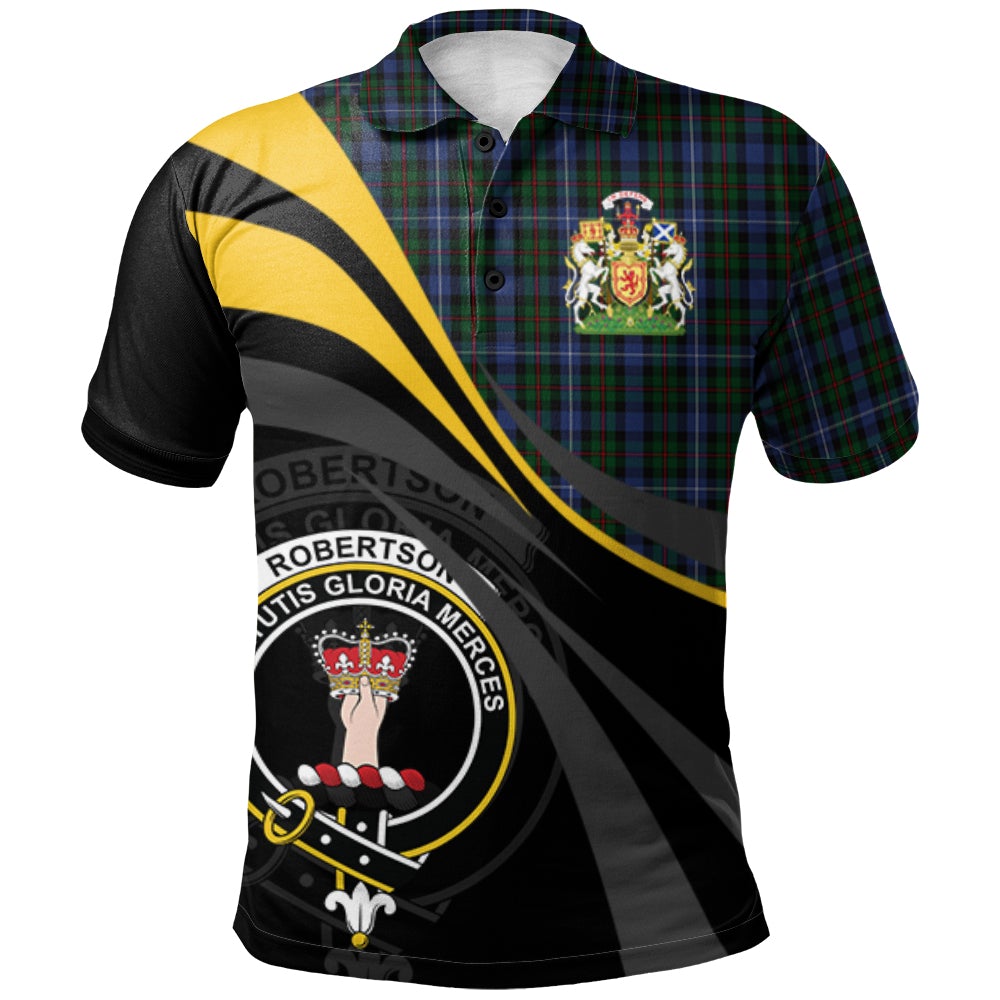 Robertson Hunting 02 Tartan Polo Shirt - Royal Coat Of Arms Style