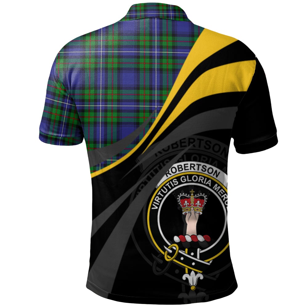 Robertson Hunting Modern Tartan Polo Shirt - Royal Coat Of Arms Style