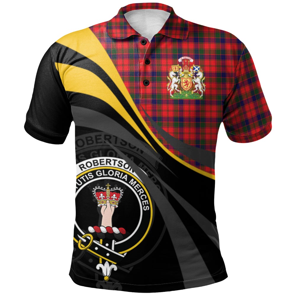 Robertson Modern Tartan Polo Shirt - Royal Coat Of Arms Style