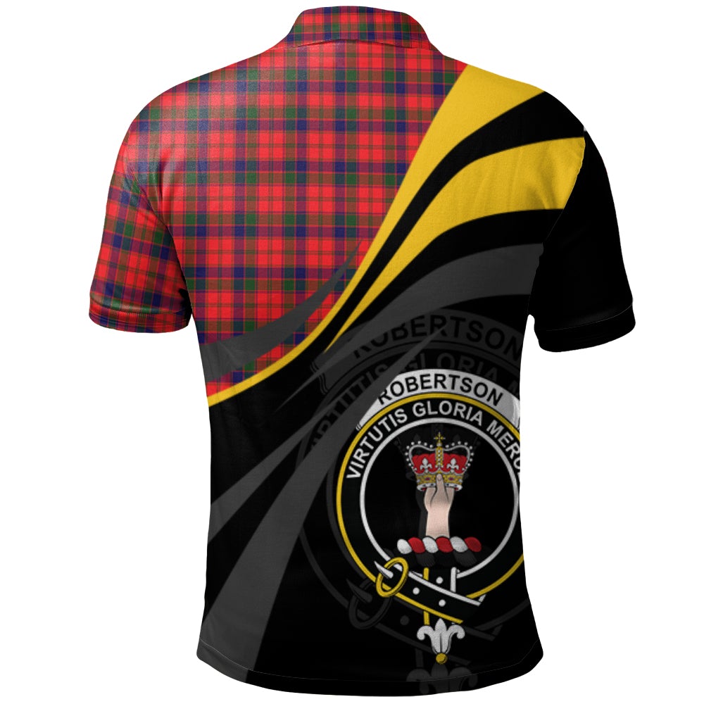 Robertson Modern Tartan Polo Shirt - Royal Coat Of Arms Style