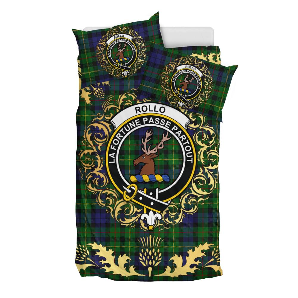 Rollo Tartan Crest Bedding Set - Golden Thistle Style