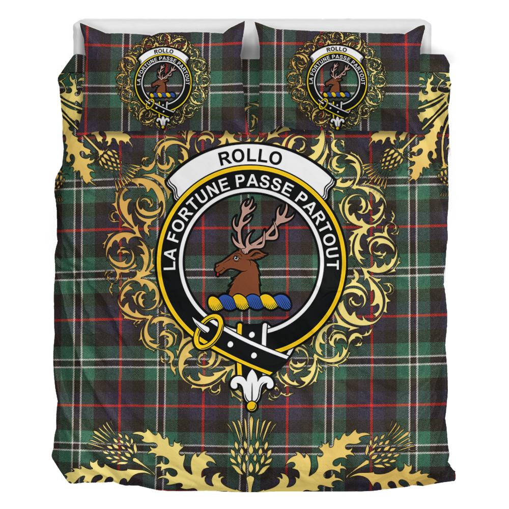 Rollo Hunting Tartan Crest Bedding Set - Golden Thistle Style