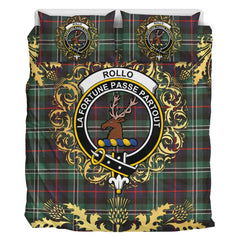 Rollo Hunting Tartan Crest Bedding Set - Golden Thistle Style