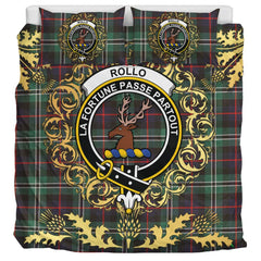 Rollo Hunting Tartan Crest Bedding Set - Golden Thistle Style