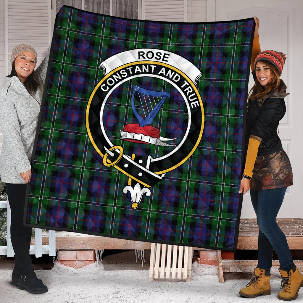 Rose Hunting Tartan Crest Quilt