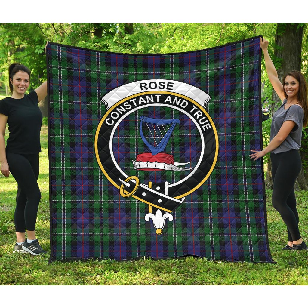 Rose Hunting Tartan Crest Quilt