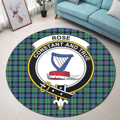 Rose Hunting Ancient Tartan Crest Round Rug