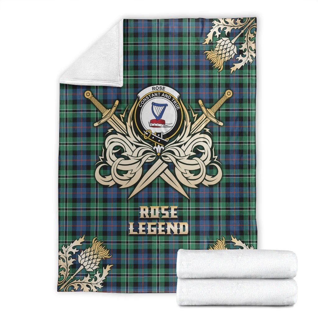 Rose Hunting Ancient Tartan Gold Courage Symbol Blanket