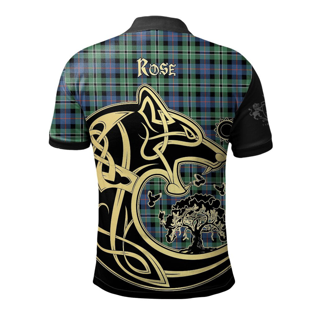 Rose Hunting Ancient Tartan Polo Shirt Viking Wolf