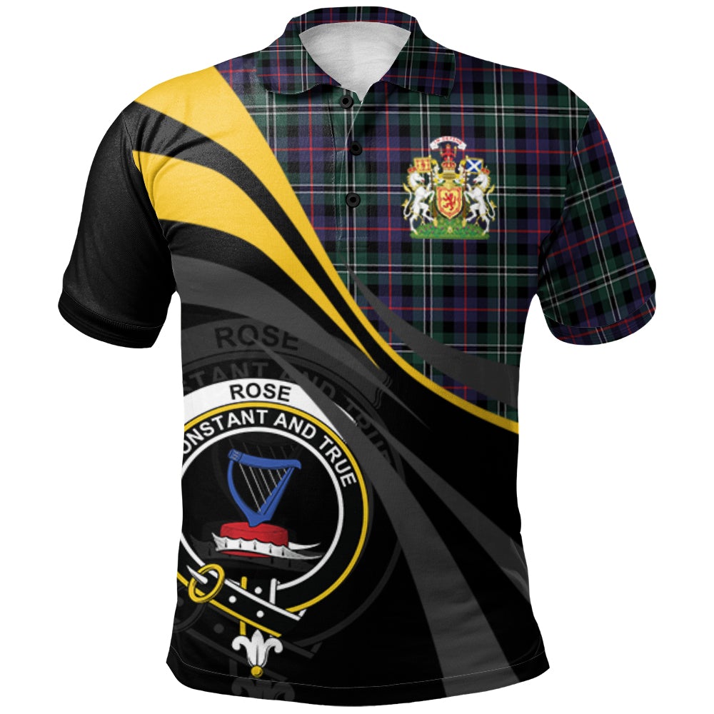 Rose Hunting Modern Tartan Polo Shirt - Royal Coat Of Arms Style