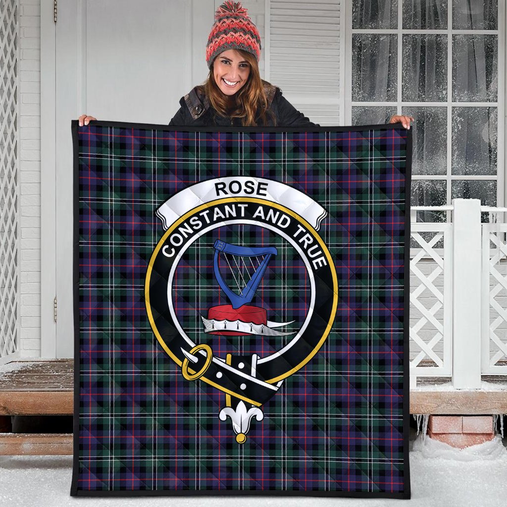 Rose Hunting Modern Tartan Crest Quilt