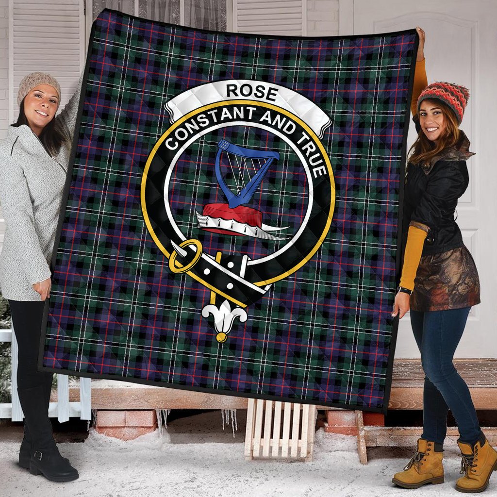 Rose Hunting Modern Tartan Crest Quilt