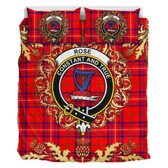 Rose Modern Tartan Crest Bedding Set - Golden Thistle Style