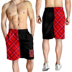 Rose Modern Tartan Crest Men's Short - Cross Style