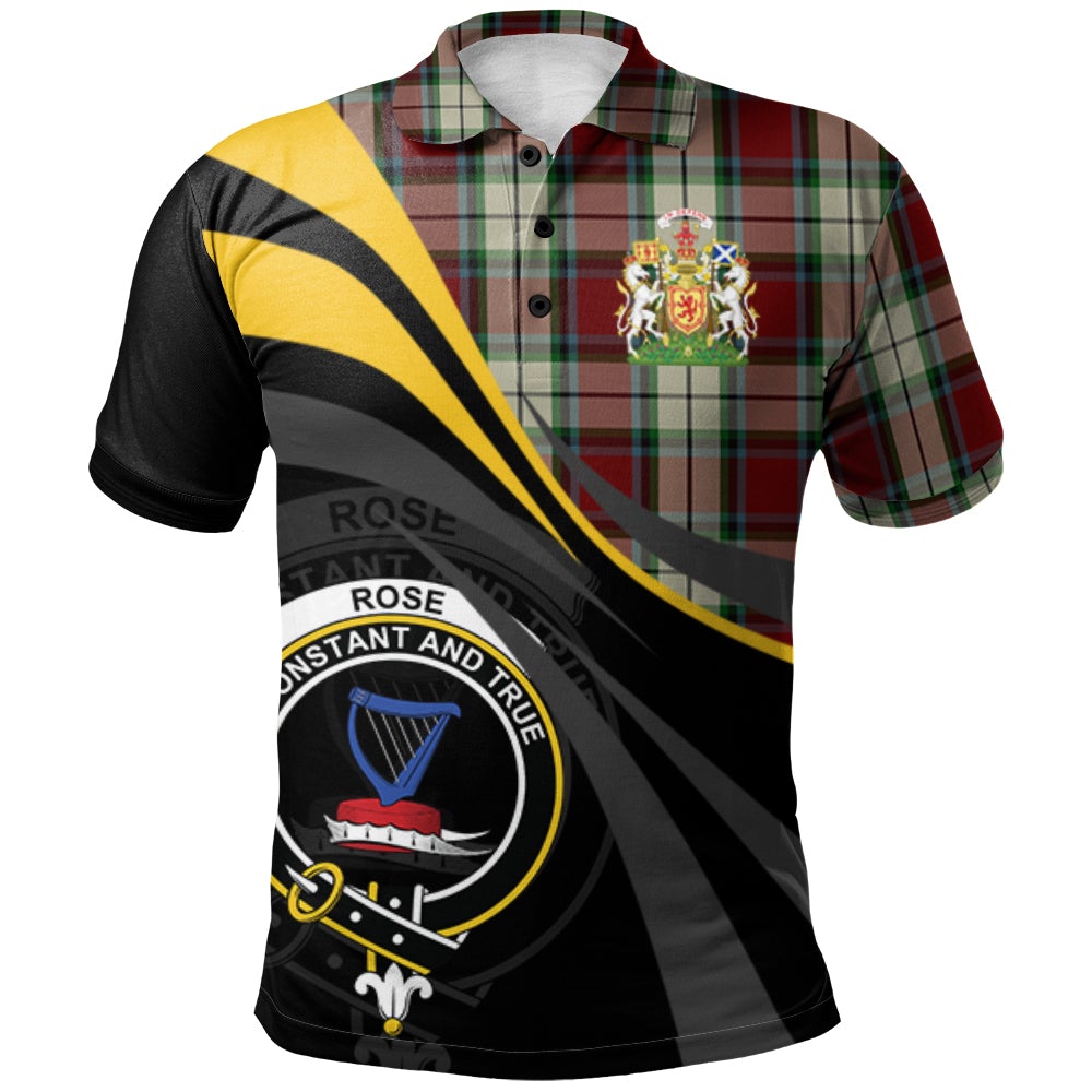 Rose White Dress Tartan Polo Shirt - Royal Coat Of Arms Style