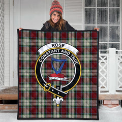 Rose White Dress Tartan Crest Quilt