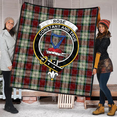 Rose White Dress Tartan Crest Quilt