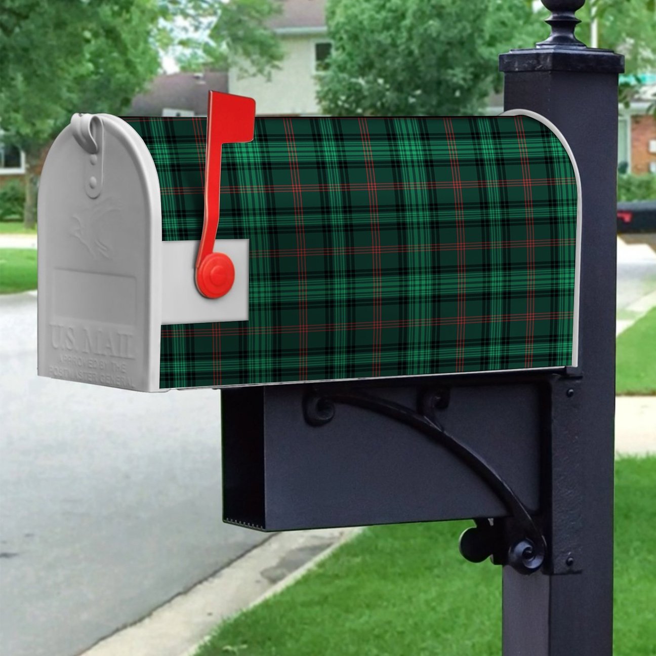 Ross Hunting Modern Tartan Crest Mailbox