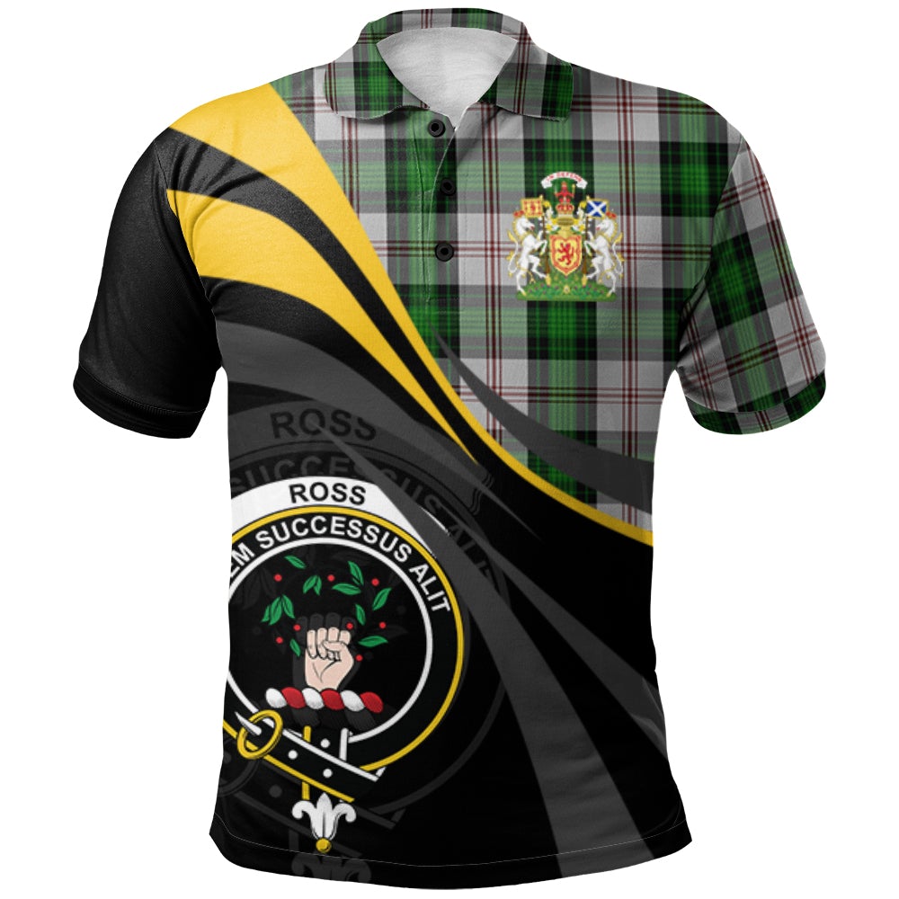 Ross Arisaid Tartan Polo Shirt - Royal Coat Of Arms Style