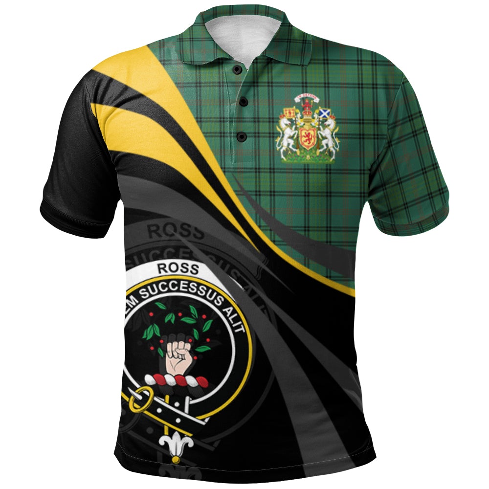 Ross Hunting Ancient Tartan Polo Shirt - Royal Coat Of Arms Style