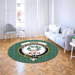 Ross Hunting Ancient Tartan Crest Round Rug