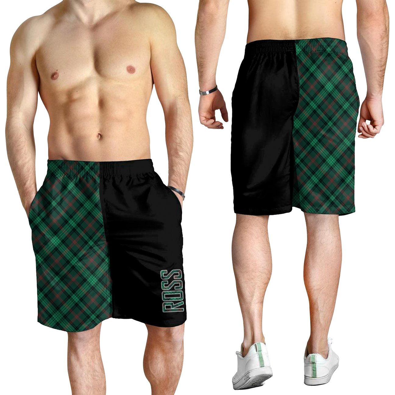 Ross Hunting Modern Tartan Crest Men's Short - Cross Style