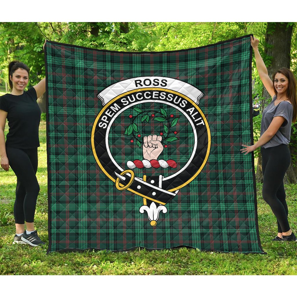 Ross Hunting Modern Tartan Crest Quilt