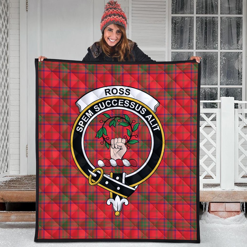 Ross Modern Tartan Crest Quilt