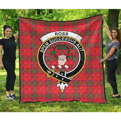 Ross Modern Tartan Crest Quilt