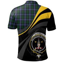 Russell or Mitchell or Hunter or Galbraith Tartan Polo Shirt - Royal Coat Of Arms Style