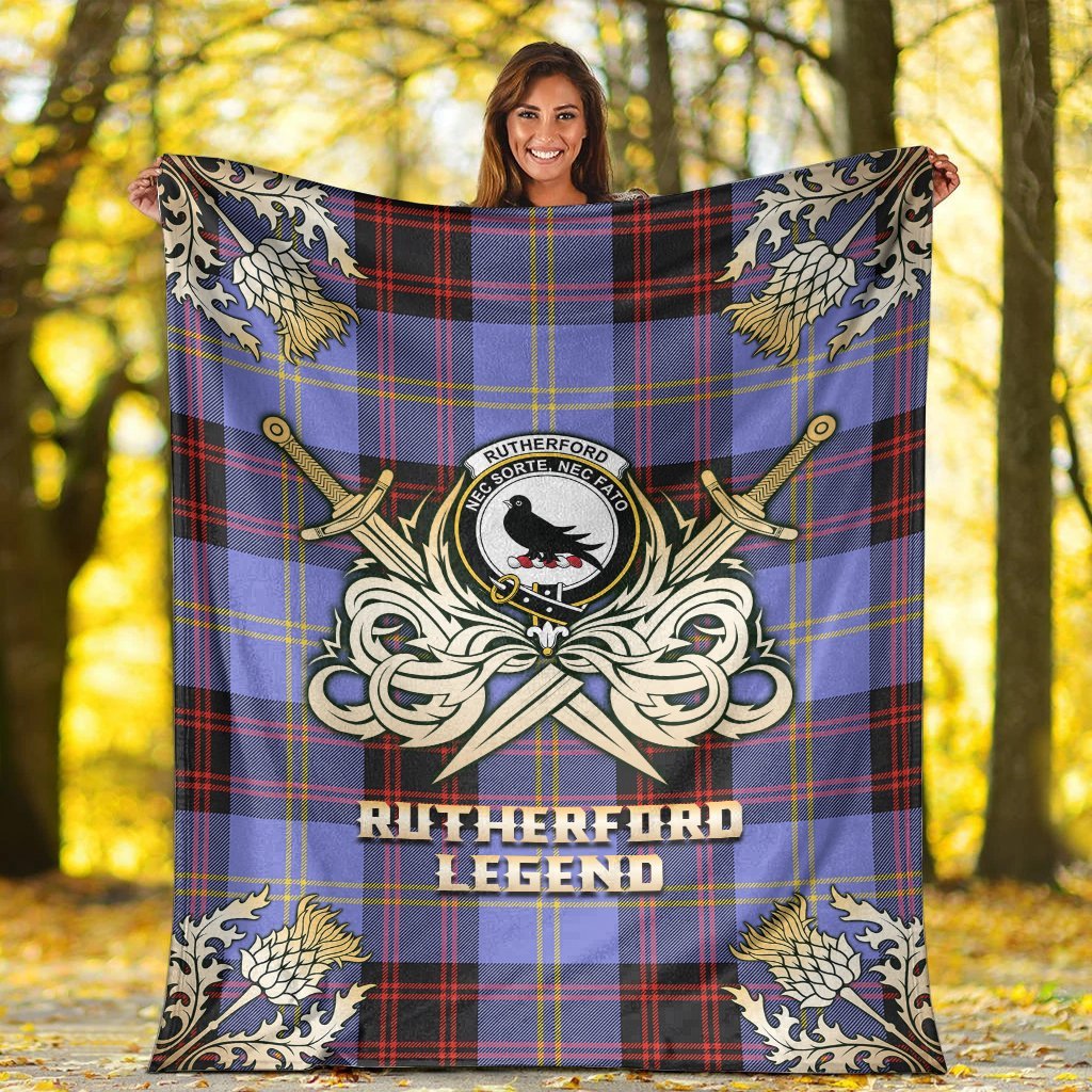 Rutherford Tartan Gold Courage Symbol Blanket