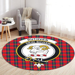 Ruthven Modern Tartan Crest Round Rug