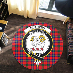 Ruthven Modern Tartan Crest Round Rug