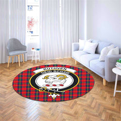 Ruthven Modern Tartan Crest Round Rug