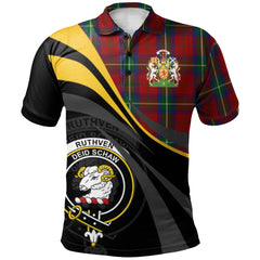 Ruthven V Tartan Polo Shirt - Royal Coat Of Arms Style