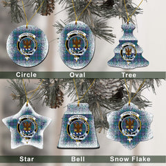 Sandilands Tartan Christmas Ceramic Ornament - Snow Style