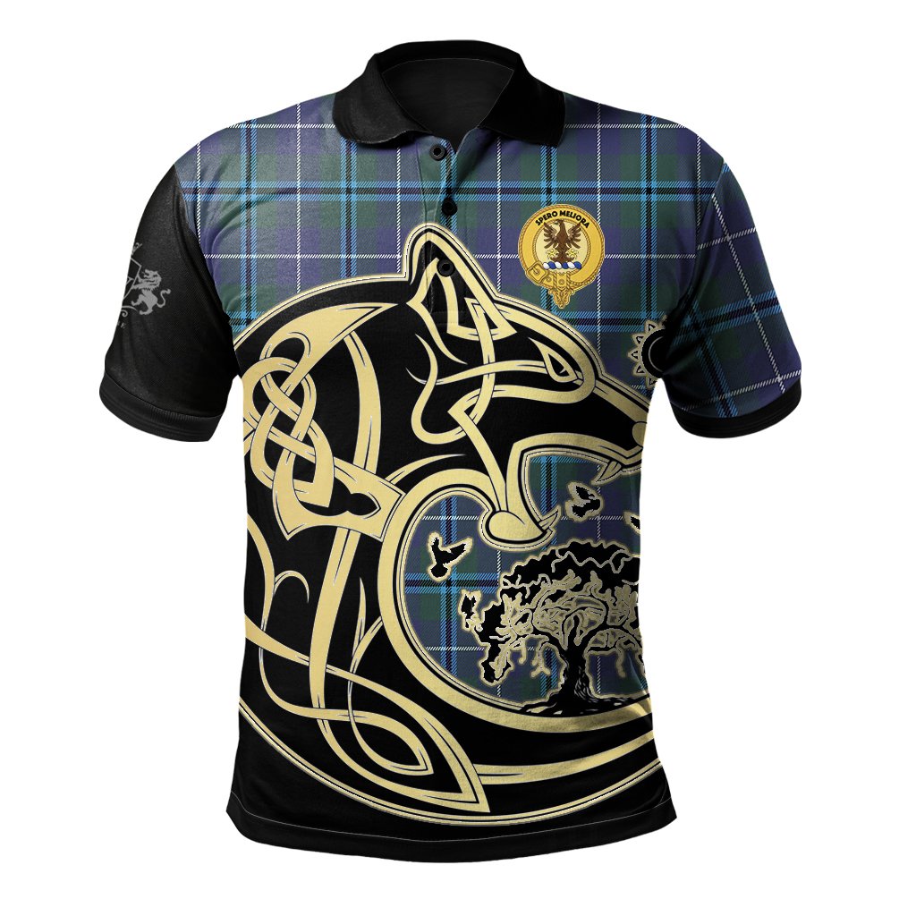 Sandilands Tartan Polo Shirt Viking Wolf