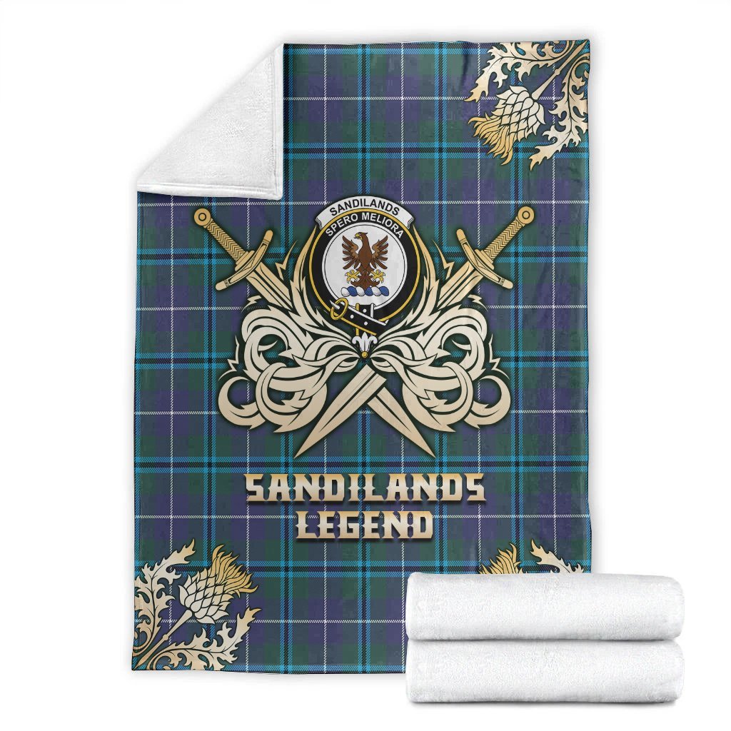 Sandilands Tartan Gold Courage Symbol Blanket