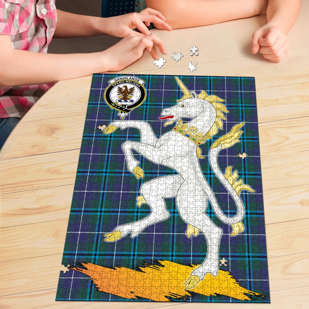 Sandilands Tartan Crest Unicorn Scotland Jigsaw Puzzles