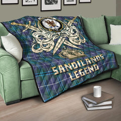 Sandilands Tartan Crest Legend Gold Royal Premium Quilt