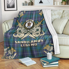 Sandilands Tartan Gold Courage Symbol Blanket