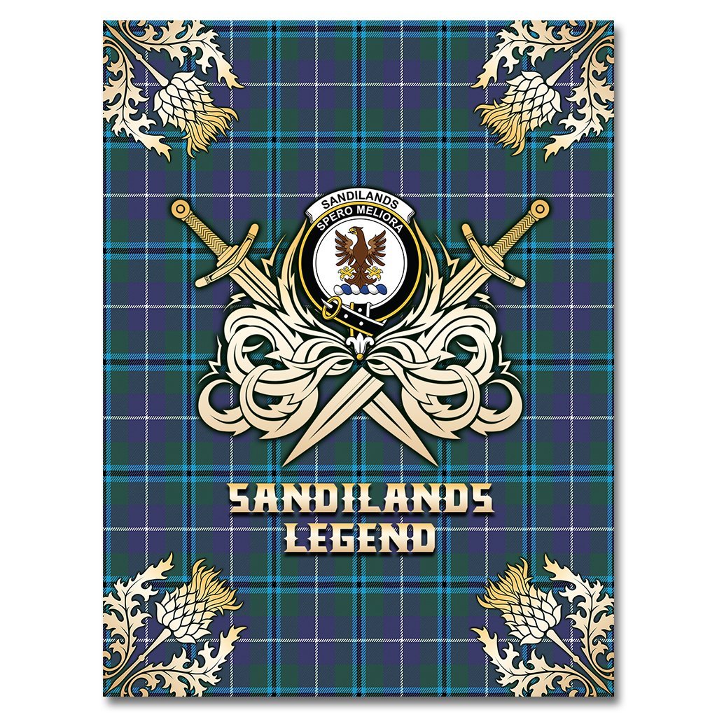 Sandilands Tartan Gold Courage Symbol Blanket