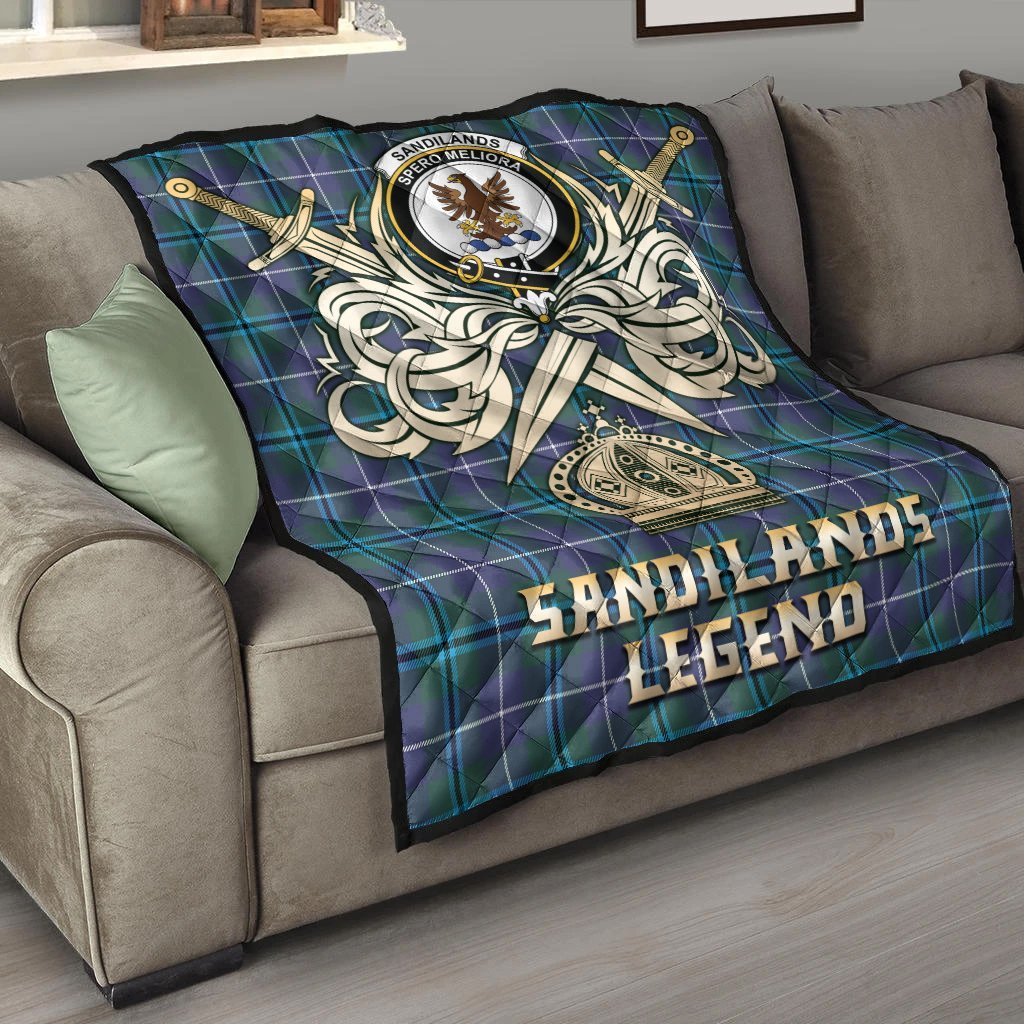 Sandilands Tartan Crest Legend Gold Royal Premium Quilt