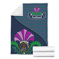 Sandilands Tartan Crest Premium Blanket - Thistle Style