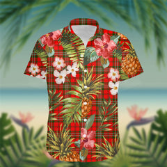 Scott Tartan Hawaiian Shirt Hibiscus, Coconut, Parrot, Pineapple - Tropical Garden Shirt